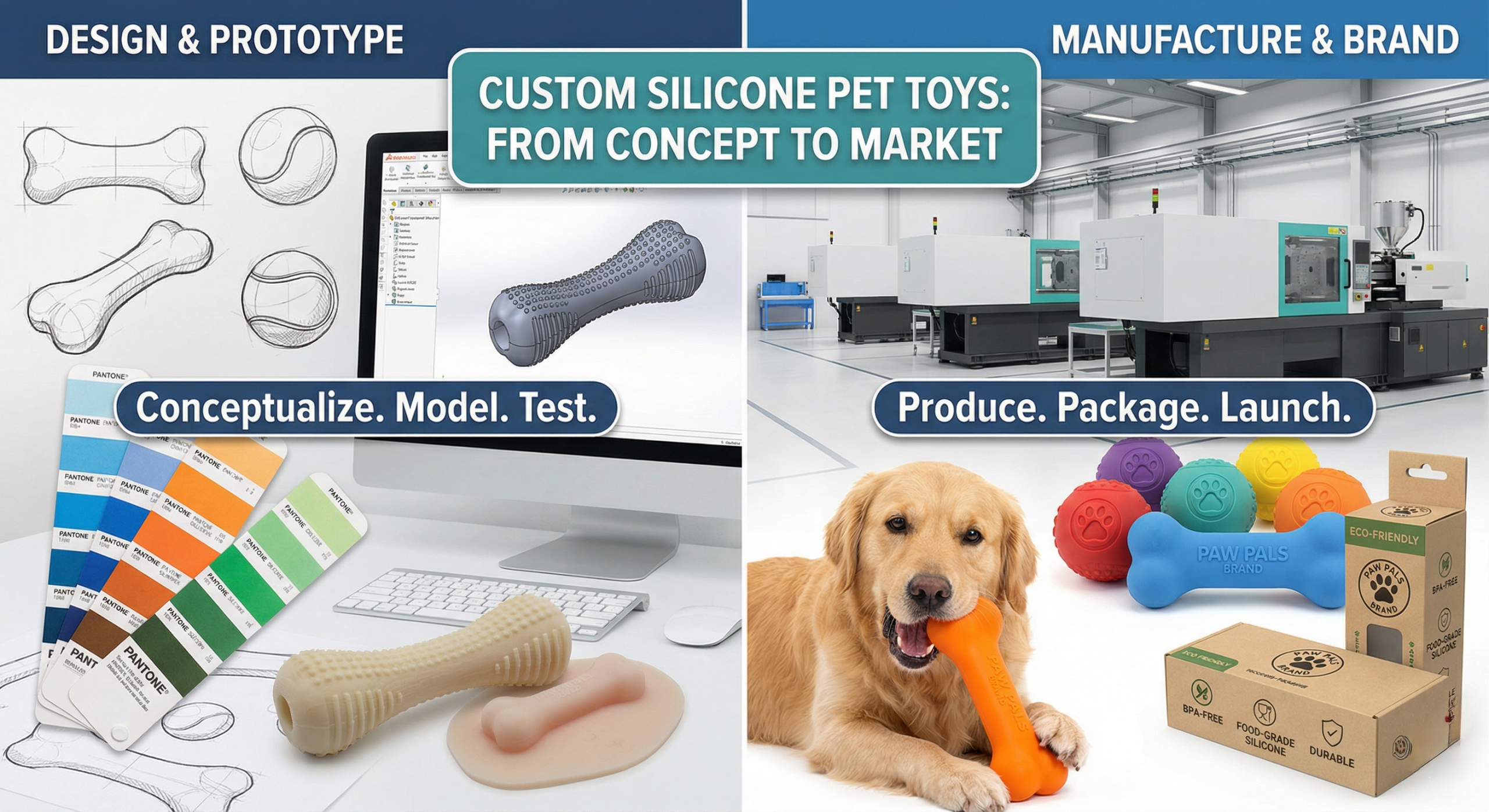 How to Design and Manufacture Custom Silicone Pet Toys？