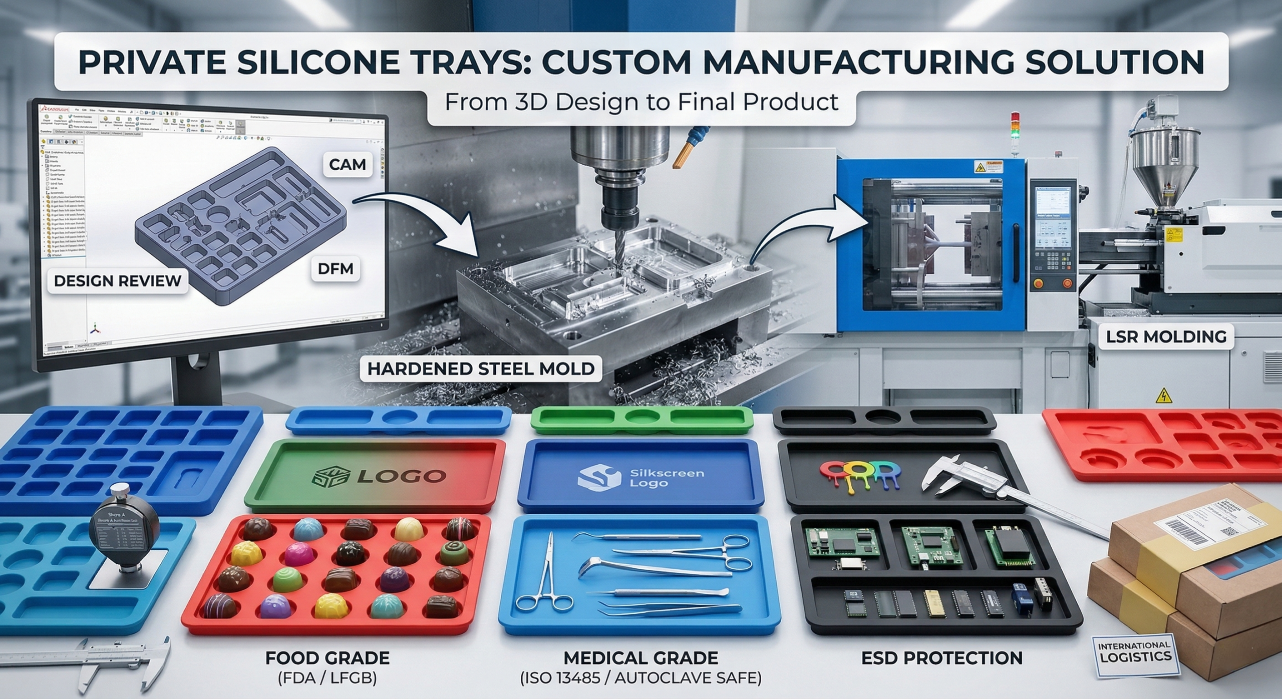 How to Design and Manufacture Custom Silicone Trays?
