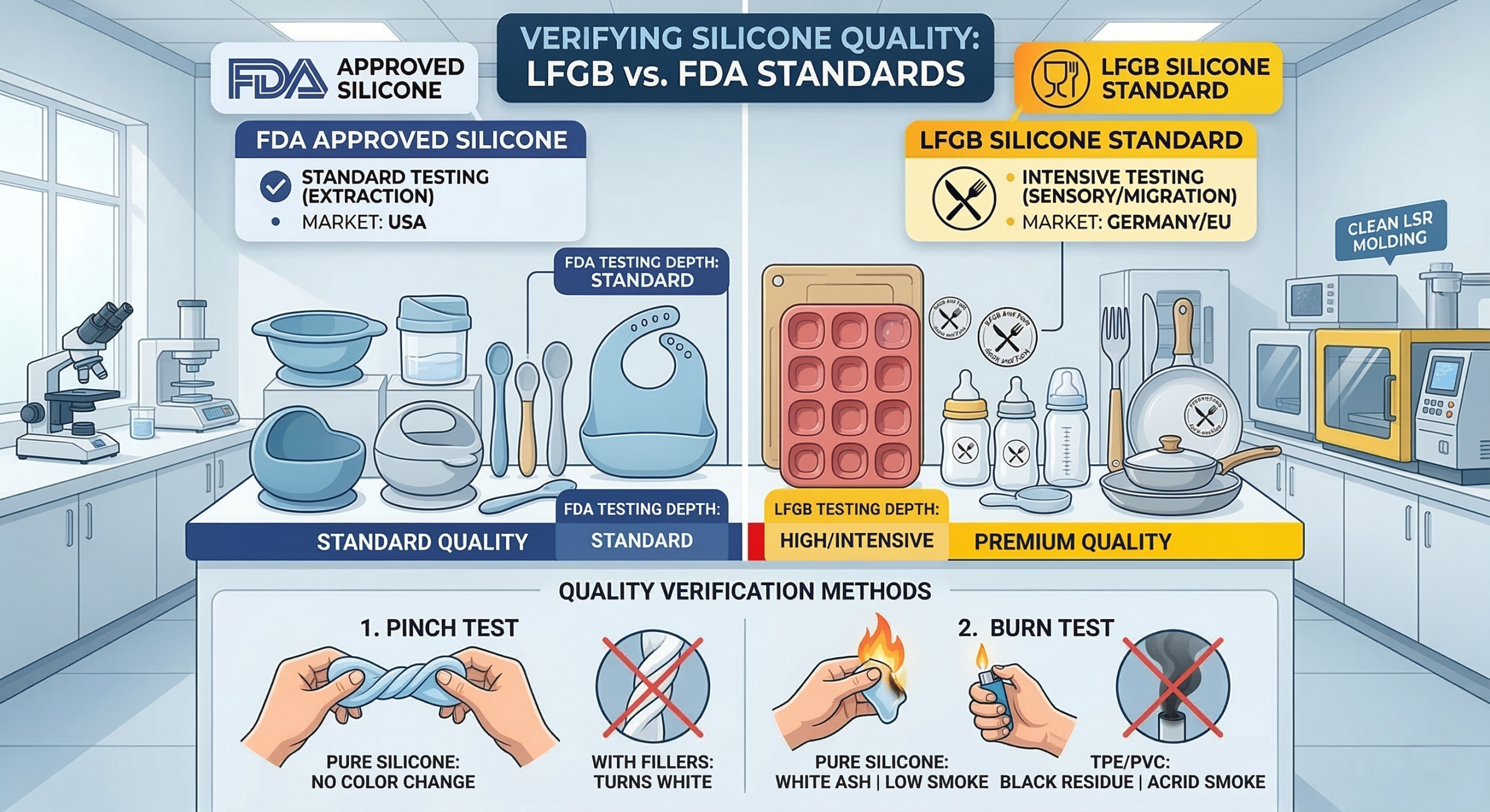 How to Test Your Products for 100% Pure LFGB Silicone？
