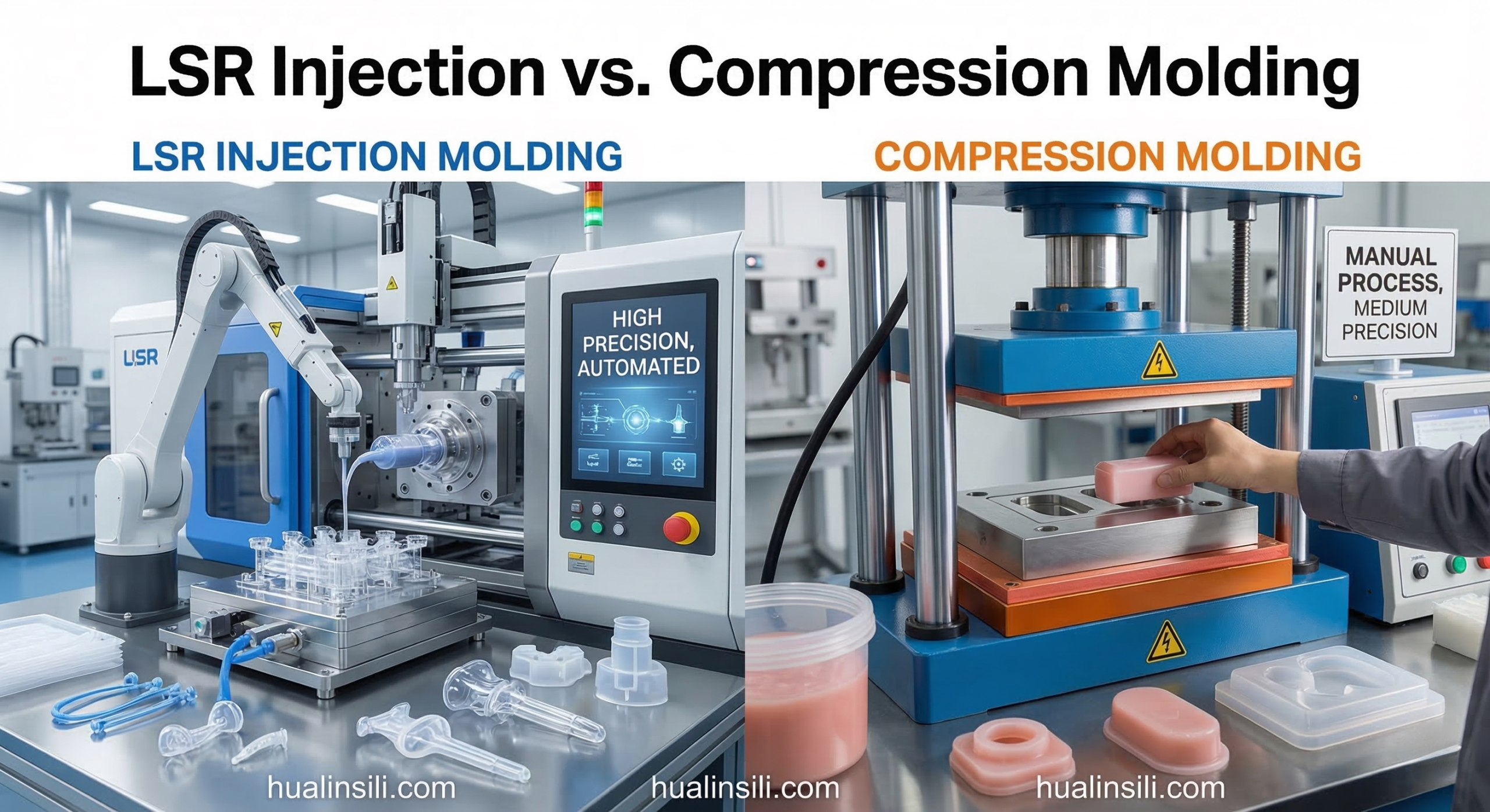 What is the Difference Between LSR Injection and Compression Molding?