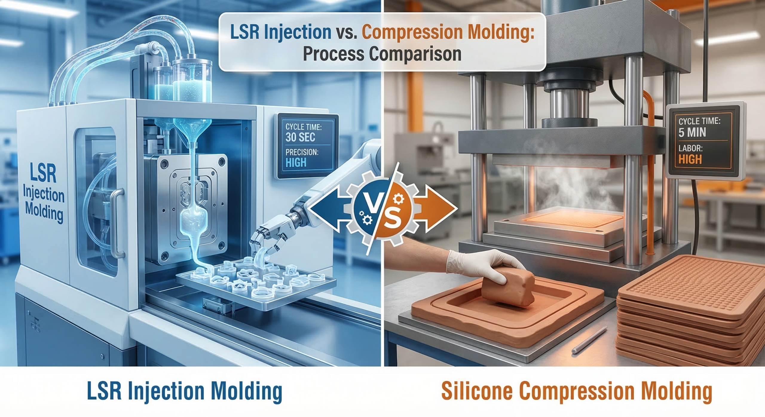 How to Scale Production: LSR injection molding and compression molding？