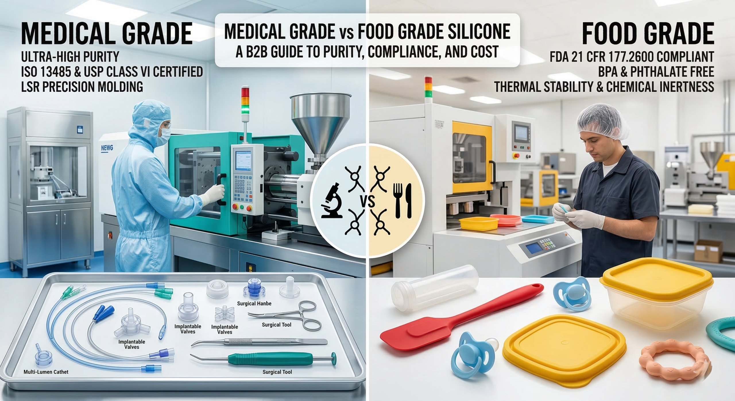 How to Choose the Right Medical vs Food Grade Silicone?