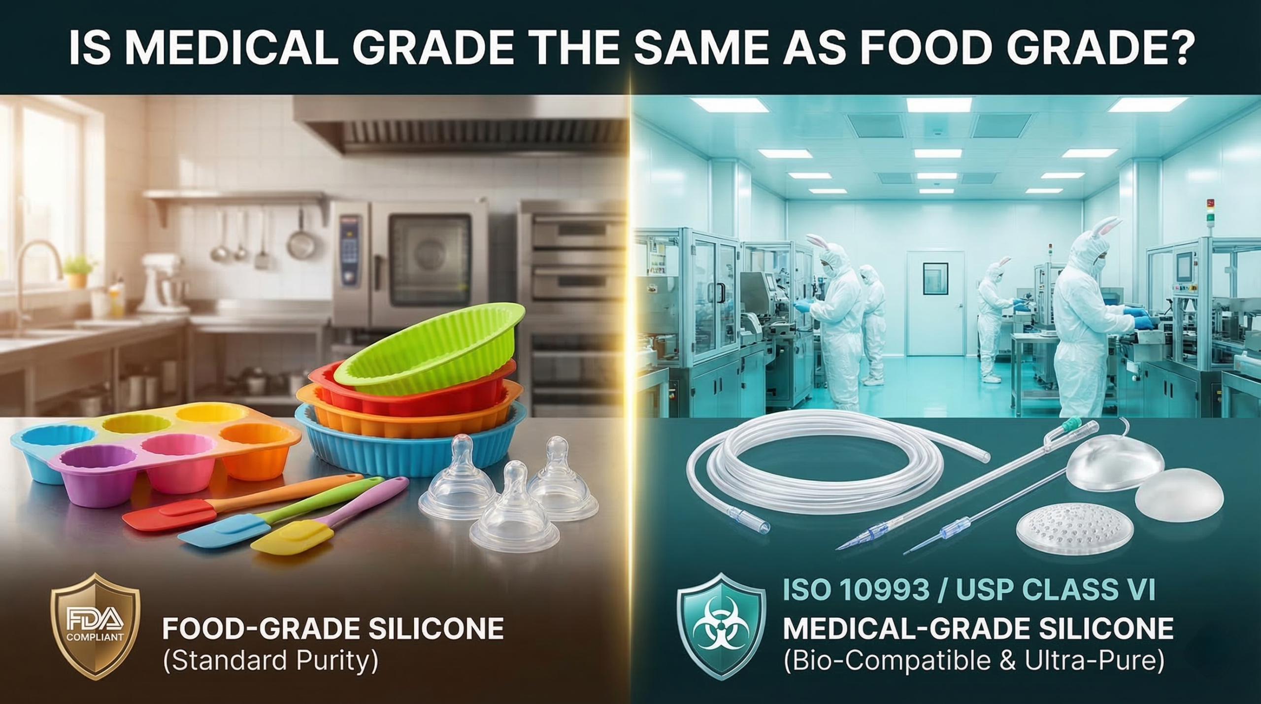 How to Make the Right Choice: Medical Grade vs Food Grade Silicone Explained？