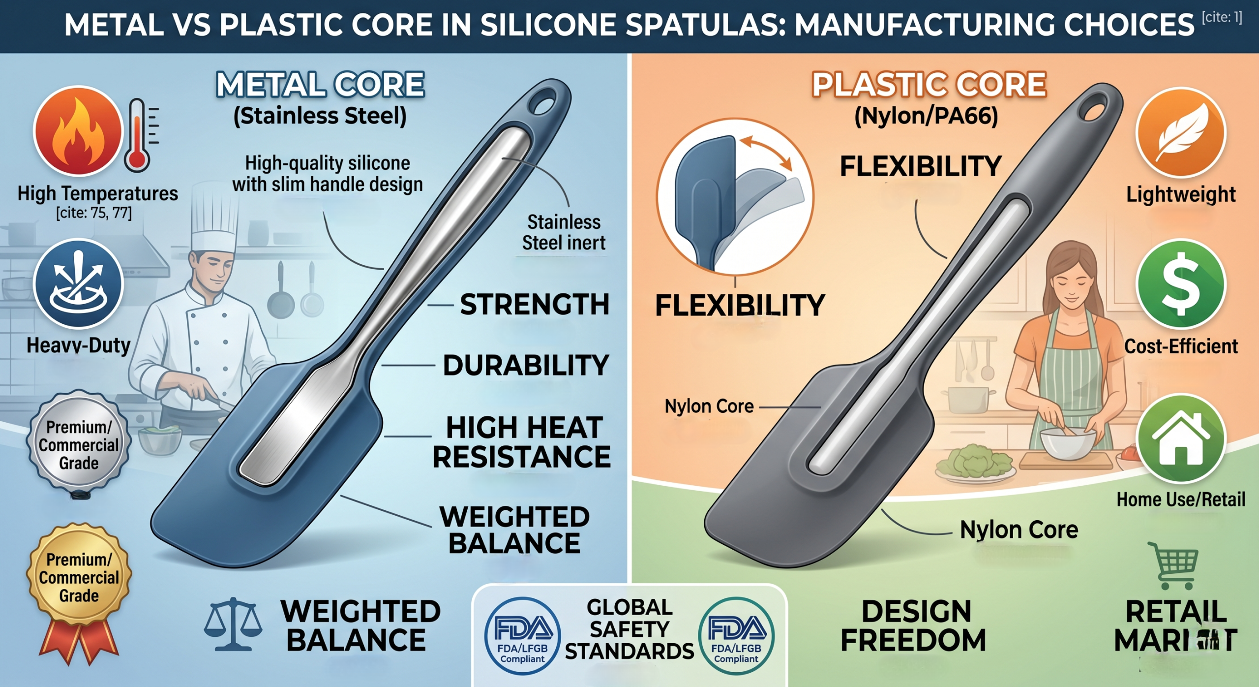 How to Choose the Right Silicone Spatula Core for Manufacturing？