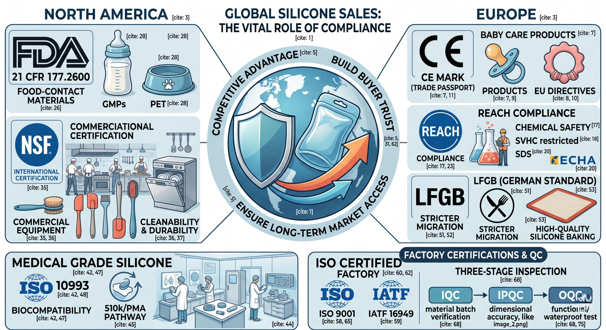 How to Ensure Silicone Products Compliance for US and EU Markets？