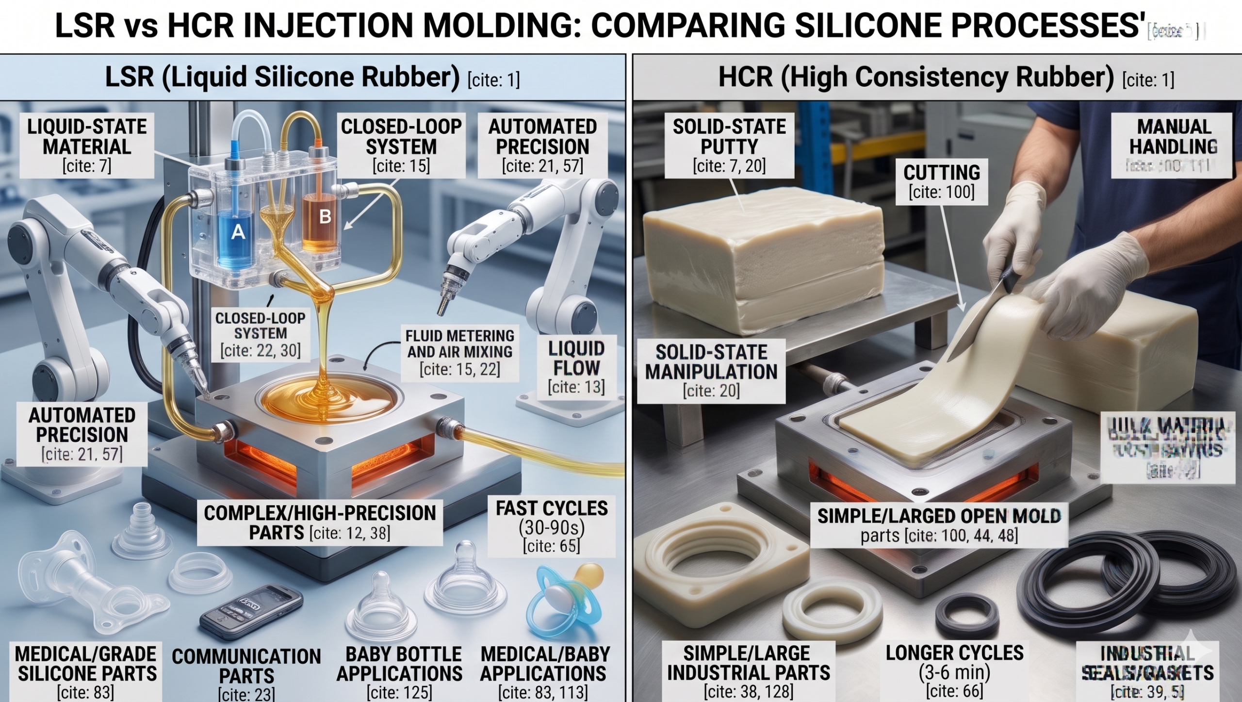 How to Choose the Best Method: LSR vs HCR Injection Molding？