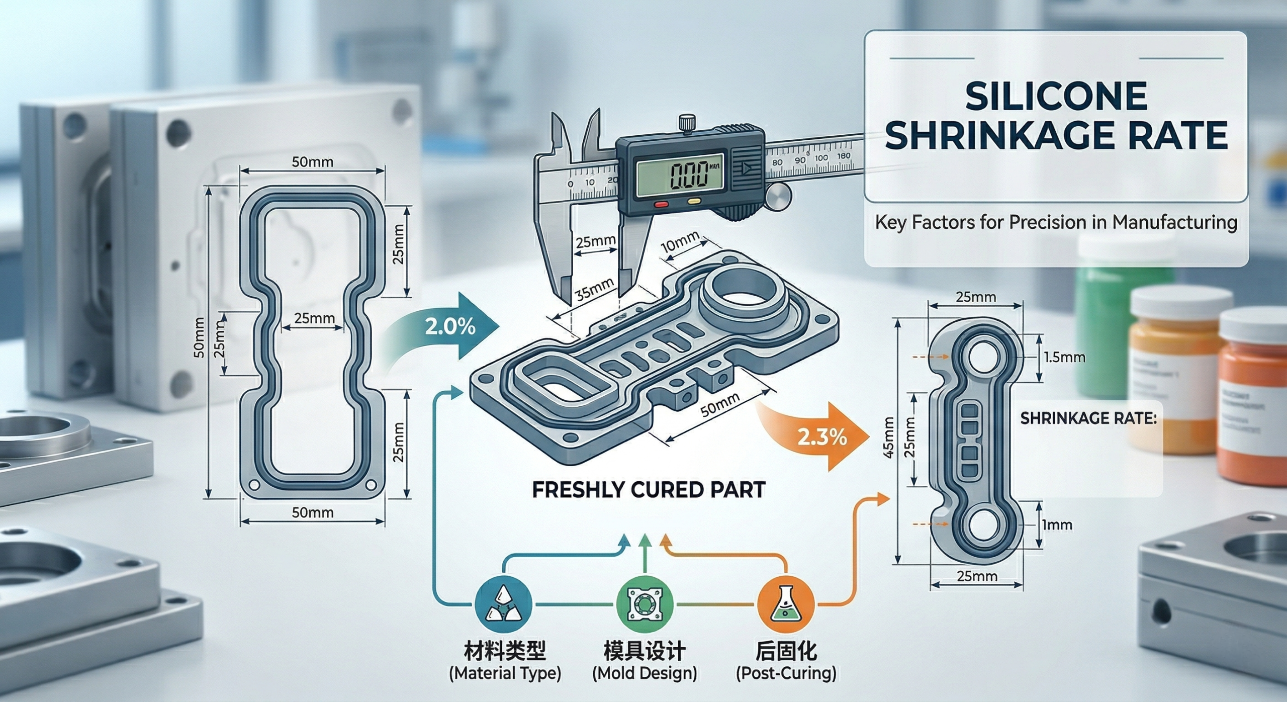 How to Calculate the Silicone Shrinkage Rate for Parts？