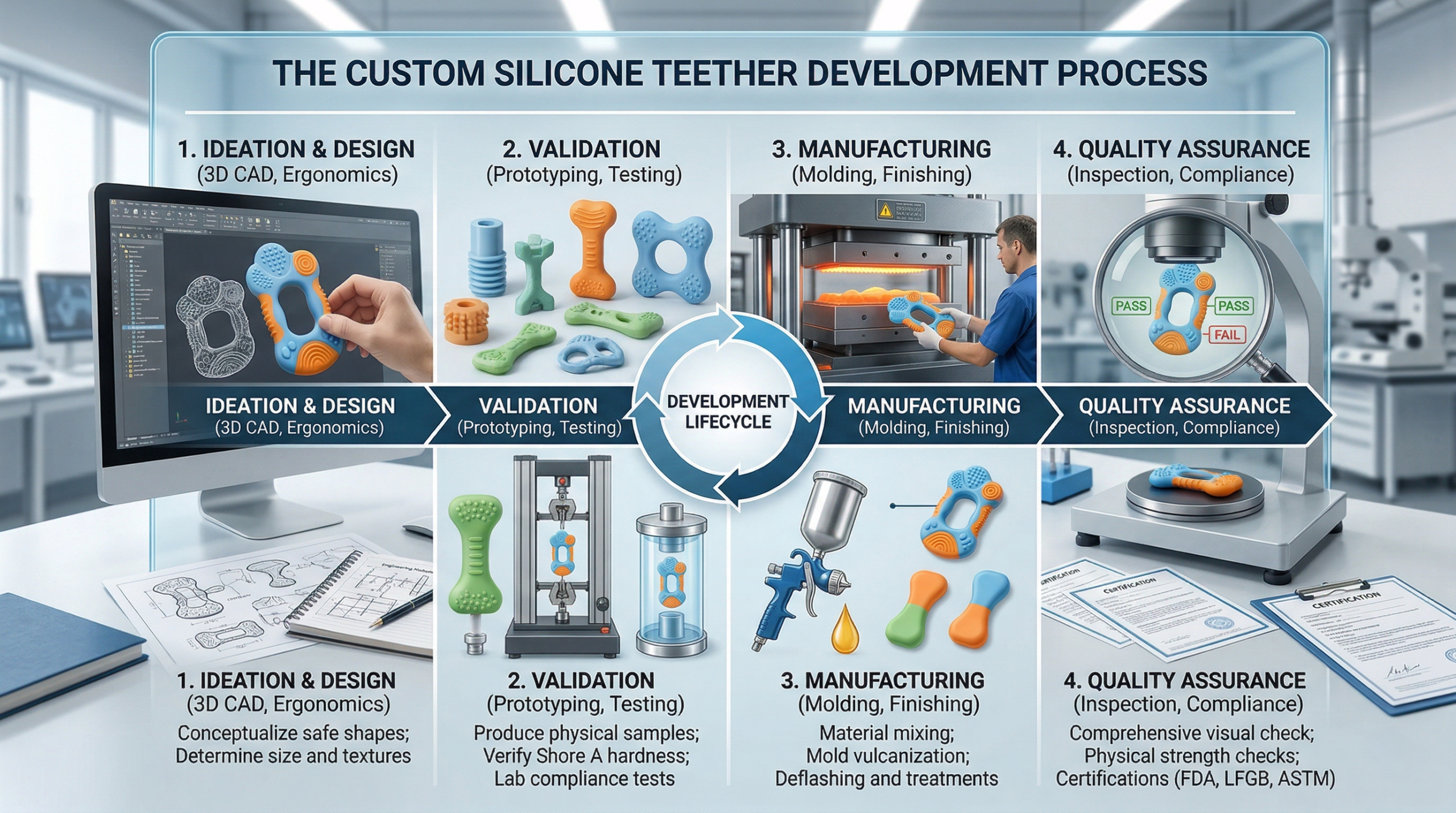 How to Manufacture a Safe Custom Silicone Teether？